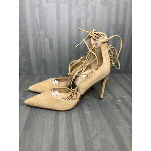Sam Edelman  Dayna  Lace-Up Heels Women 8.5 Nude Tan